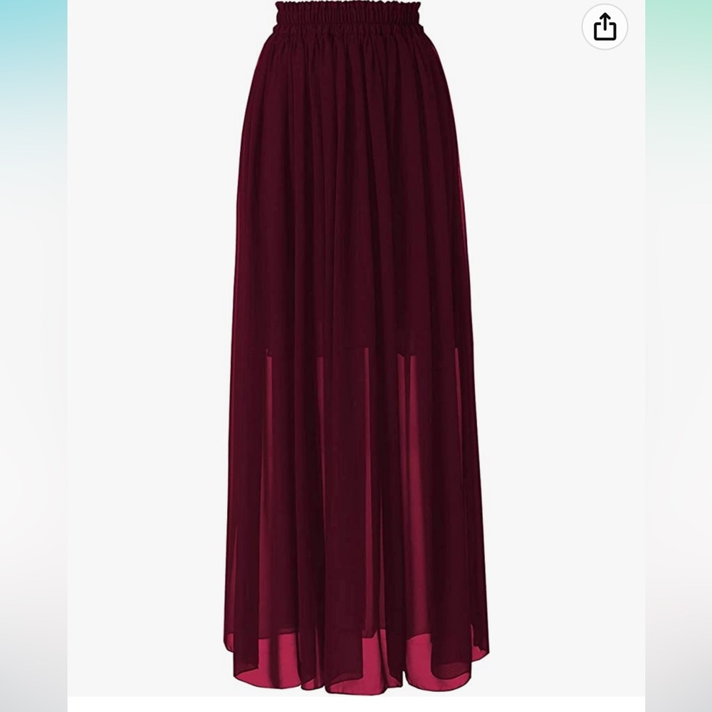 Topdress Women’s Long Beach Maxi Skirt. Beautiful burgundy color.